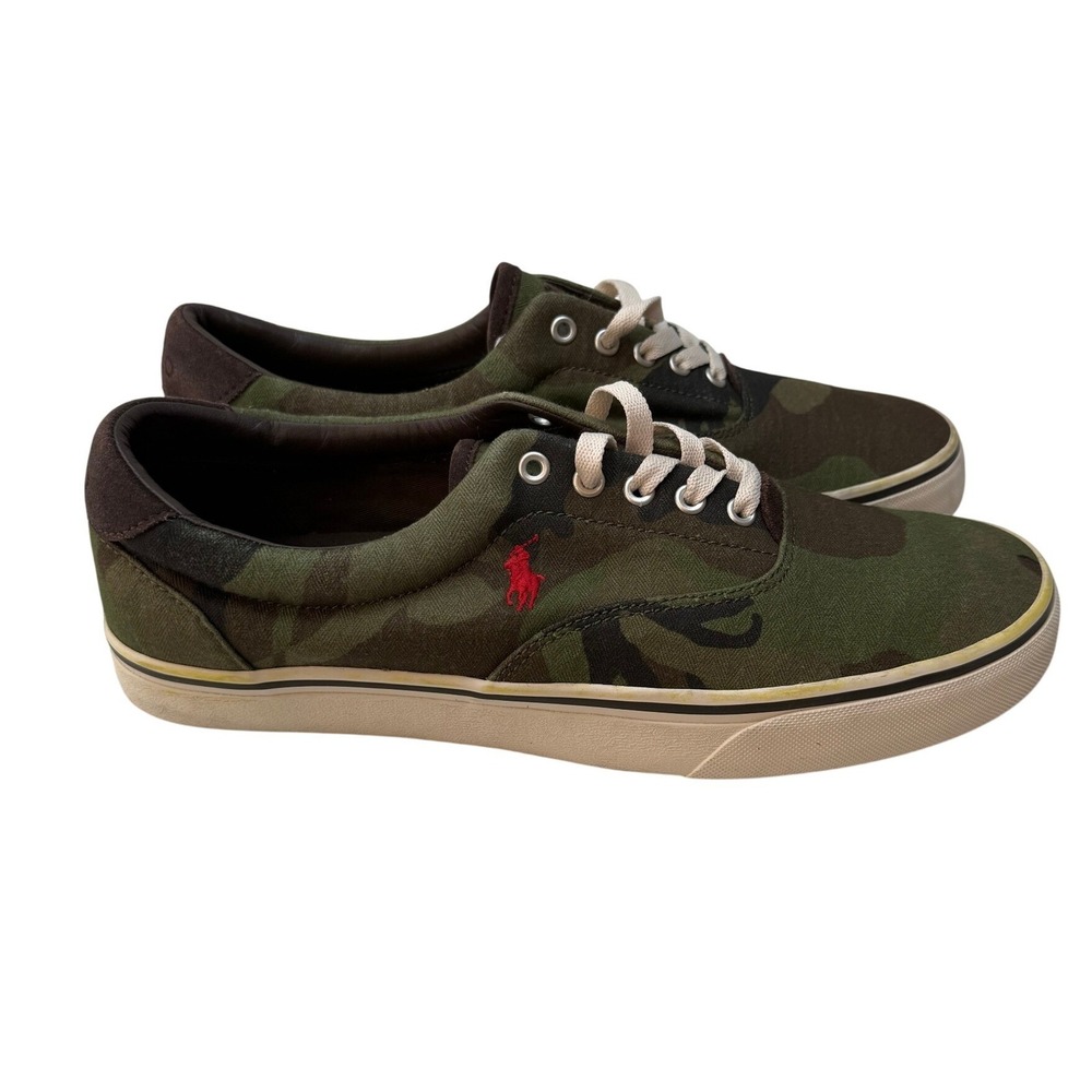 Polo Ralph Lauren Mens Camouflage Canvas Sneaker Red Pony Sample NEW Mens 9